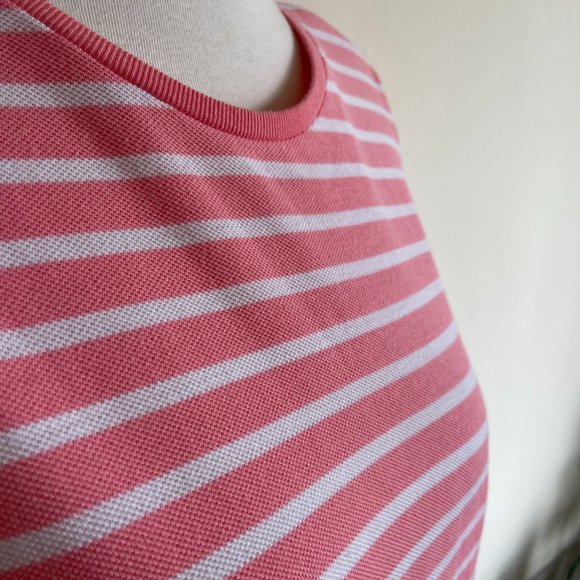 Drapers and Damons Women 3/4 Sleeve Top Stripe Pink and White Size Medium - Picture 3 of 8